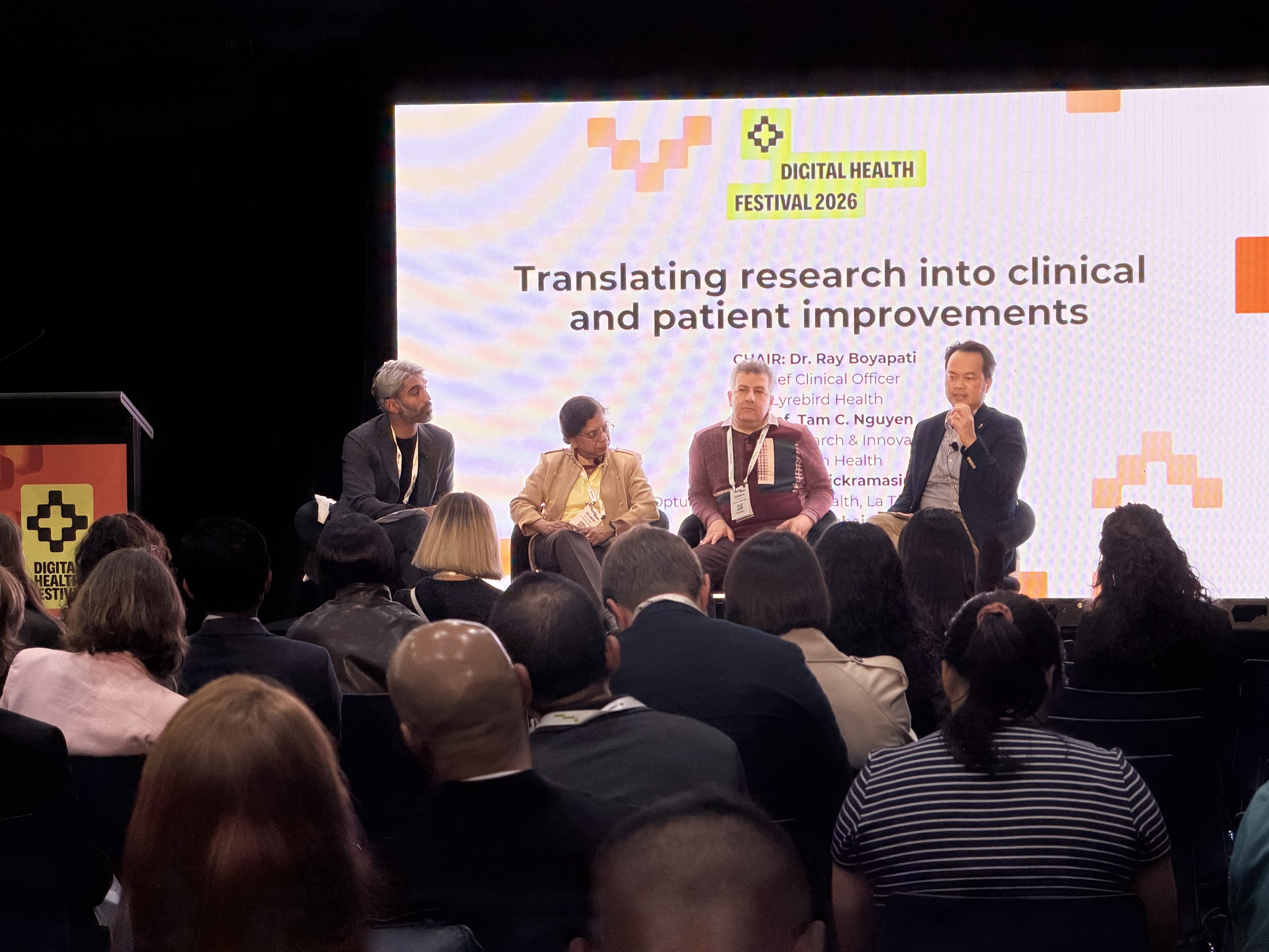 Dr Ray Boyapati chairing panel at Digital Health Festival 2026